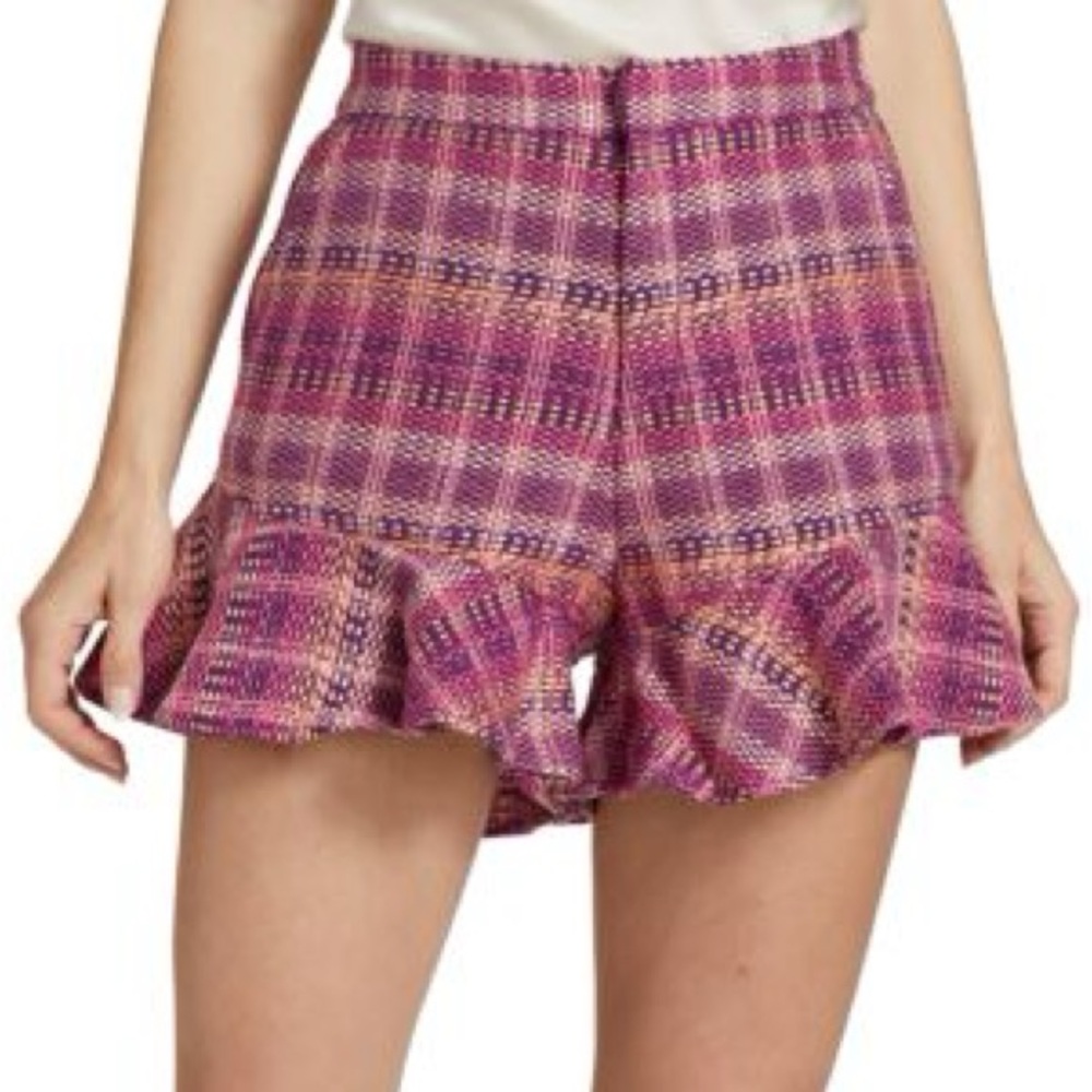 Cinq a Sept Weave Ruffle Shorts